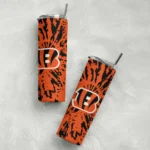 customized-cincinnati-bengals-metallic-grid-orange-skinny-tumbler-best-selling.webp