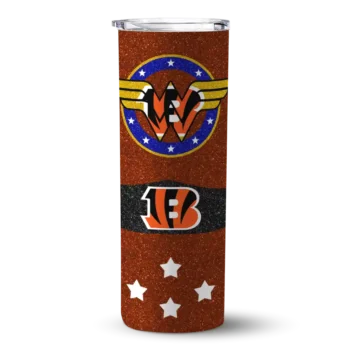 Customized Cincinnati Bengals Star Cluster Orange Skinny Tumbler
