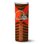 customized-cleveland-browns-camo-texture-brown-skinny-tumbler-best-selling.webp
