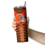 customized-cleveland-browns-camo-texture-brown-skinny-tumbler-best-selling.webp