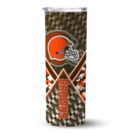 customized-cleveland-browns-monogram-burst-brown-white-skinny-tumbler-best-selling.webp