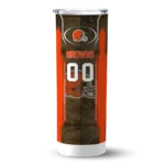 customized-cleveland-browns-stacked-diamond-brown-skinny-tumbler-best-selling.webp