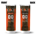 customized-cleveland-browns-stacked-diamond-brown-skinny-tumbler-best-selling.webp