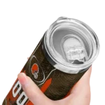 customized-cleveland-browns-stacked-diamond-brown-skinny-tumbler-best-selling.webp