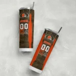 customized-cleveland-browns-stacked-diamond-brown-skinny-tumbler-best-selling.webp