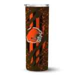 customized-cleveland-browns-star-pop-brown-black-skinny-tumbler-best-selling.webp