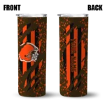 customized-cleveland-browns-star-pop-brown-black-skinny-tumbler-best-selling.webp