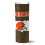customized-cleveland-browns-torn-band-brown-white-skinny-tumbler-best-selling.webp