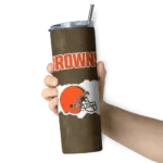 customized-cleveland-browns-torn-band-brown-white-skinny-tumbler-best-selling.webp