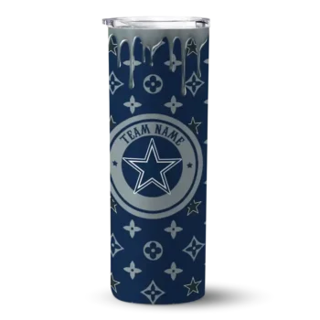 Customized Dallas Cowboys Camo Streak Blue Skinny Tumbler