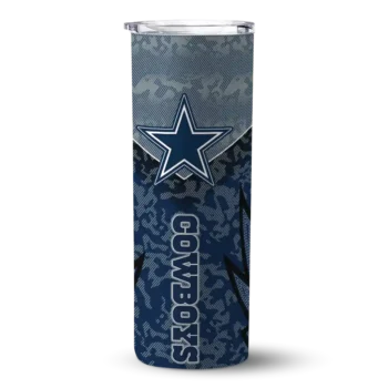 Customized Dallas Cowboys Spiral Burst Print Blue Skinny Tumbler