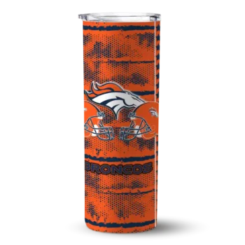 Customized Denver Broncos Chevron Patch Orange Skinny Tumbler