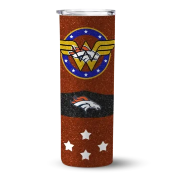 Customized Denver Broncos Star Cluster Orange Skinny Tumbler