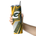 customized-green-bay-packers-web-stripes-green-white-skinny-tumbler-best-selling.webp