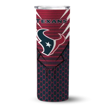 Houston Texans Skinny Tumbler - Customized Chevron Stripes Blue