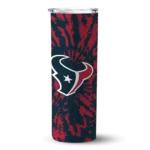 customized-houston-texans-metallic-grid-blue-skinny-tumbler-best-selling.webp