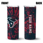 customized-houston-texans-metallic-grid-blue-skinny-tumbler-best-selling.webp