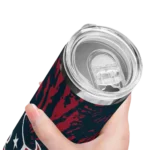 customized-houston-texans-metallic-grid-blue-skinny-tumbler-best-selling.webp