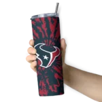 customized-houston-texans-metallic-grid-blue-skinny-tumbler-best-selling.webp