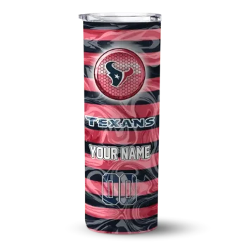 Houston Texans Skinny Tumbler - Customized Patterned Waves Blue