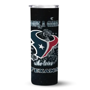 Houston Texans Skinny Tumbler - Customized Rose Romance Blue Black