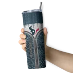 customized-houston-texans-sparkle-drip-blue-skinny-tumbler-best-selling.webp