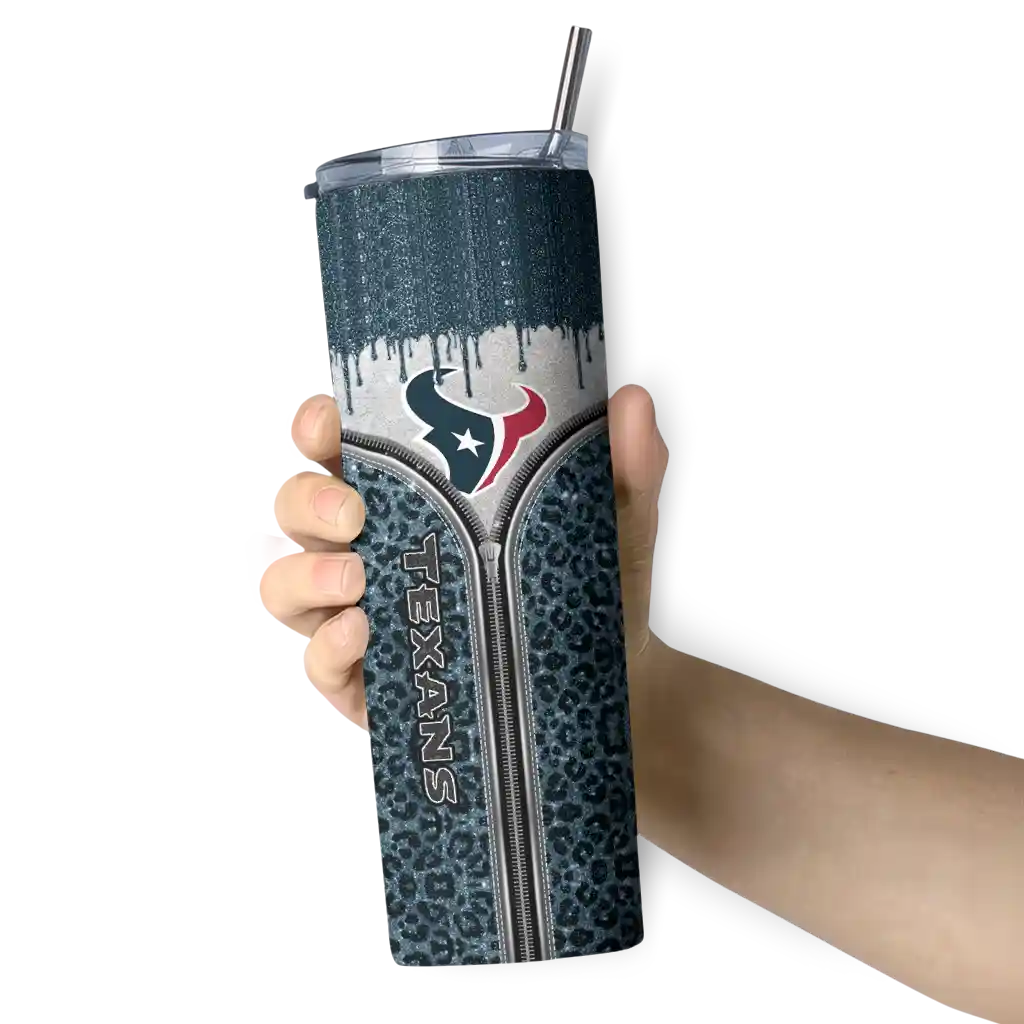customized-houston-texans-sparkle-drip-blue-skinny-tumbler-premium-grade.webp