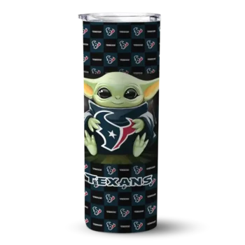 Houston Texans Skinny Tumbler - Customized Yoda Cozy Blue Black