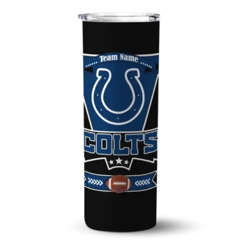 Indianapolis Colts Skinny Tumbler - Customized Helmet Belt Blue Black