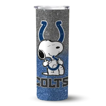 Indianapolis Colts Skinny Tumbler - Customized Snoopy Attitude Blue