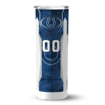 Indianapolis Colts Skinny Tumbler - Customized Stacked Diamond Blue