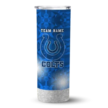 Indianapolis Colts Skinny Tumbler - Customized Starburst Tiles Blue