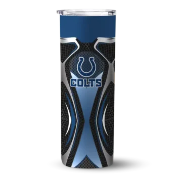 Indianapolis Colts Skinny Tumbler - Customized Superman Emblem Blue Black