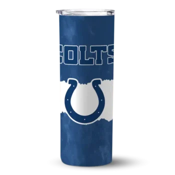 Indianapolis Colts Skinny Tumbler - Customized Torn Band Blue White
