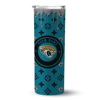 Jacksonville Jaguars Skinny Tumbler - Customized Camo Streak Teal