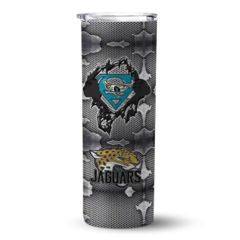 Jacksonville Jaguars Skinny Tumbler - Customized Chevron V Teal Gray
