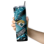 customized-jacksonville-jaguars-helmet-clash-teal-skinny-tumbler-best-selling.webp
