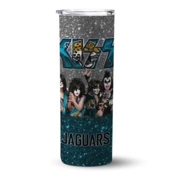 Jacksonville Jaguars Skinny Tumbler - Customized Kiss Band Black