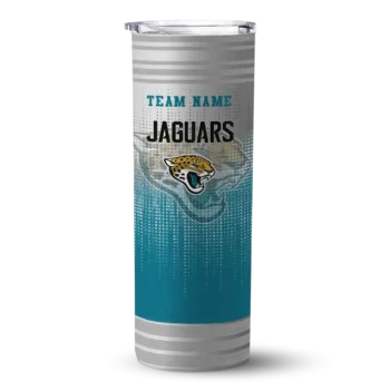 Jacksonville Jaguars Skinny Tumbler - Customized Swirl Texture Teal