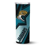 customized-jacksonville-jaguars-web-stripes-teal-white-skinny-tumbler-best-selling.webp