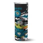customized-jacksonville-jaguars-yoda-camo-teal-black-skinny-tumbler-best-selling.webp