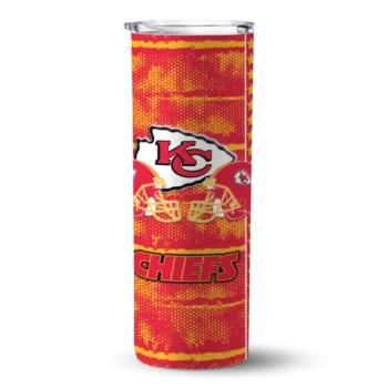 Kansas City Chiefs Skinny Tumbler - Customized Chevron Patch Red