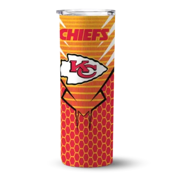 Kansas City Chiefs Skinny Tumbler - Customized Chevron Stripes Red