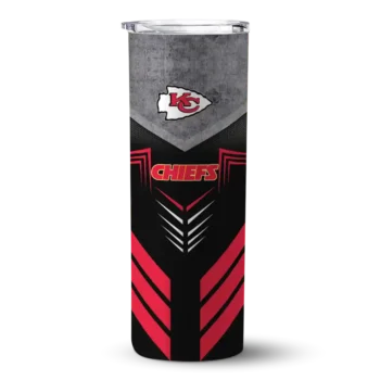 Kansas City Chiefs Skinny Tumbler - Customized Hexagon Honeycomb Red Black