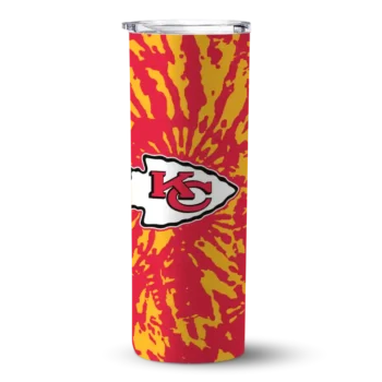 Kansas City Chiefs Skinny Tumbler - Customized Metallic Grid Red