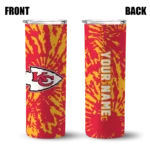 customized-kansas-city-chiefs-metallic-grid-red-skinny-tumbler-best-selling.webp