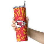 customized-kansas-city-chiefs-metallic-grid-red-skinny-tumbler-best-selling.webp