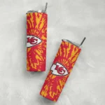 customized-kansas-city-chiefs-metallic-grid-red-skinny-tumbler-best-selling.webp