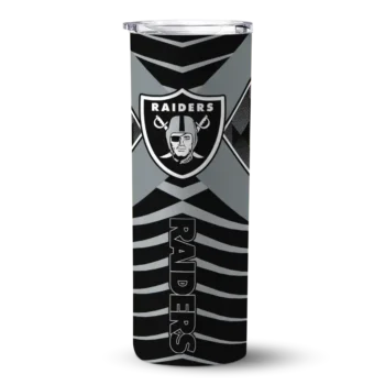 Las Vegas Raiders Skinny Tumbler - Customized Camo Texture Black
