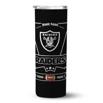 Las Vegas Raiders Skinny Tumbler - Customized Helmet Belt Black